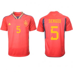 Spanien Sergio Busquets #5 Hjemmebanetrøje VM 2022 Kort ærmer